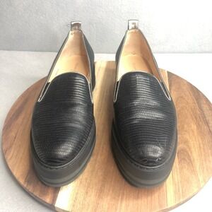 Michele Lopriore Milano Black Lizzard Leather Loafer Size EU 40-US 9 The Cassidy